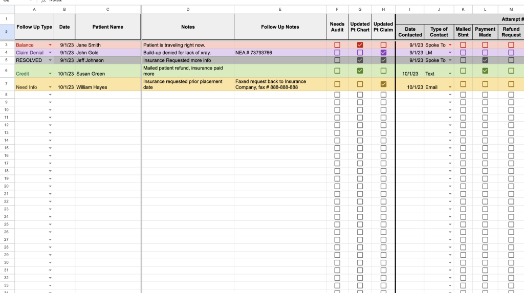 Outstanding Accounts Receivable Spreadsheet